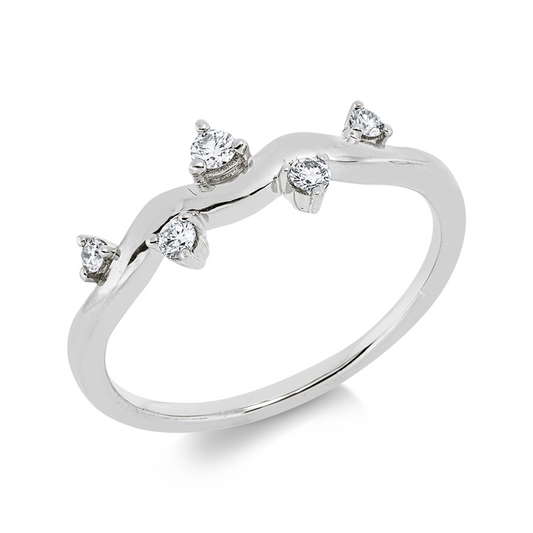 Ring 18 kt WG, 5 Brill. 0,13 ct, TW-si