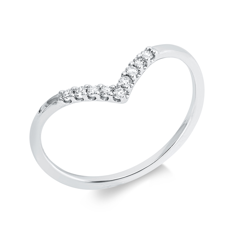 Ring 18 kt WG, 9 Brill. 0,10 ct, TW-si