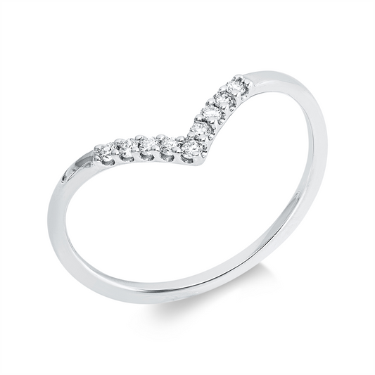 Ring 18 kt WG, 9 Brill. 0,10 ct, TW-si