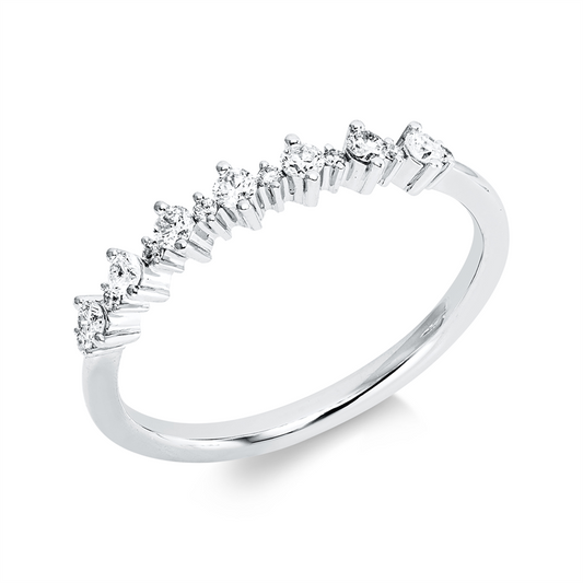 Ring 18 kt WG, 7 Brill. 0,18 ct, TW-pi, 8 Brill. 0,04 ct, TW-pi