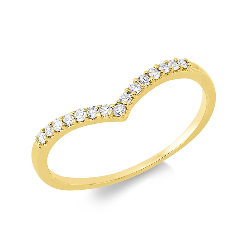 Ring 18 kt GG, 15 Dia. 0,11 ct, TW-si