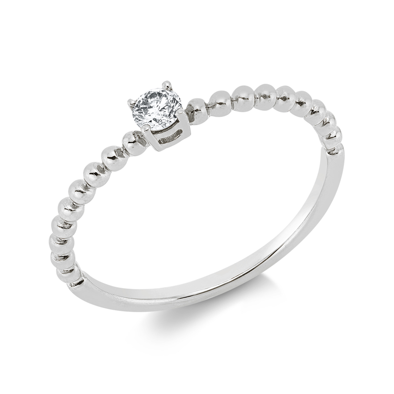 Ring 18 kt WG, 1 Brill. 0,12 ct, TW-pi