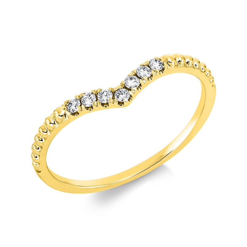 Ring 18 kt GG, 7 Dia. 0,10 ct, TW-si