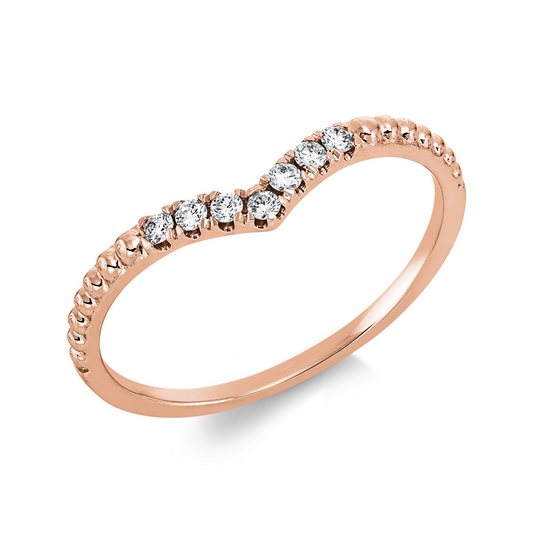 Ring 18 kt RG, 7 Brill. 0,10 ct, TW-si