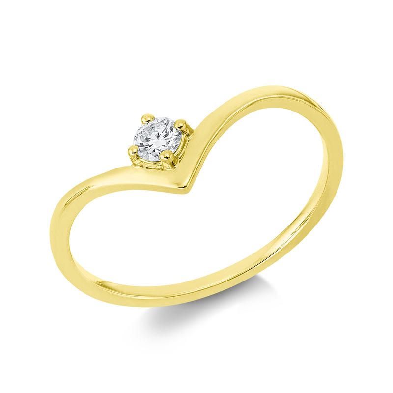 Ring 18 kt GG, 1 Brill. 0,11 ct, TW-si