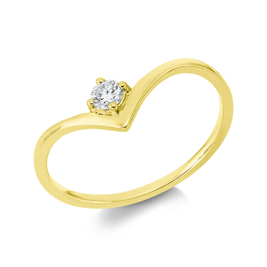 Ring 18 kt GG, 1 Brill. 0,11 ct, TW-si
