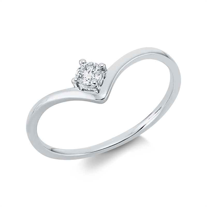 Ring 18 kt WG, 1 Brill. 0,11 ct, TW-si