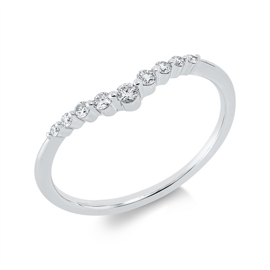 Ring 18 kt WG, 7 Brill. 0,11 ct, TW-si, 2 Brill. 0,01 ct, TW-si