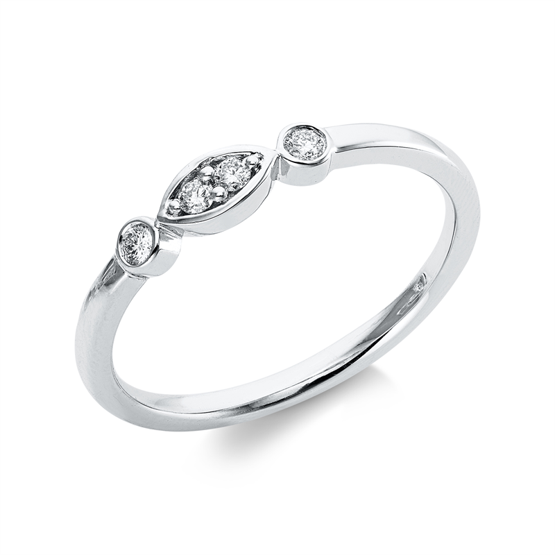 Ring 18 kt WG, 4 Brill. 0,09 ct, TW-si