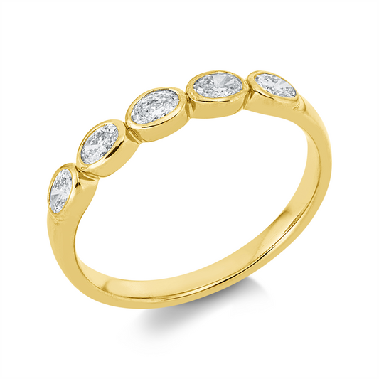 Ring 18 kt GG, 5 Oval 0,40 ct, TW-si