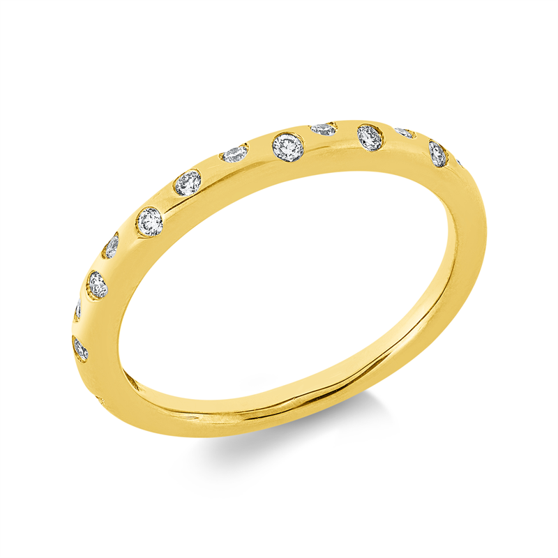 Ring 18 kt GG, 15 Brill. 0,15 ct, TW-si