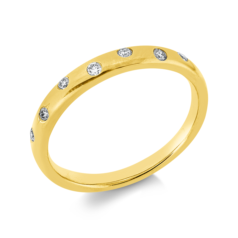 Ring 18 kt GG, 7 Brill. 0,11 ct, TW-si