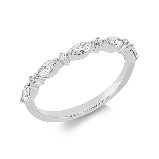 Ring 18 kt WG, 9 Fant-Schl. 0,36 ct, TW-si