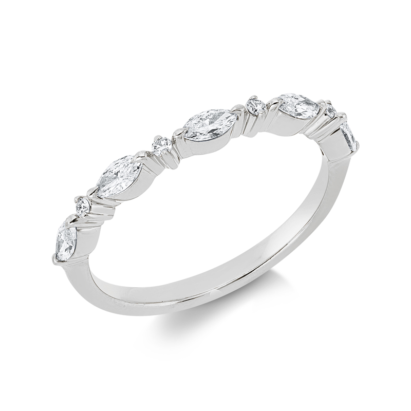 Ring 18 kt WG, 9 Fant-Schl. 0,36 ct, TW-si