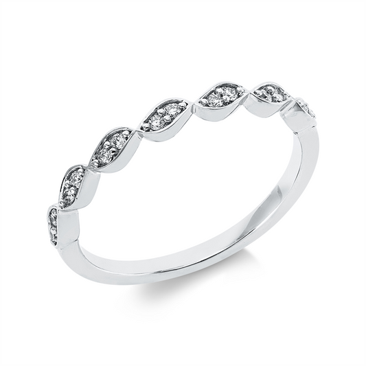 Ring 18 kt WG, 14 Brill. 0,10 ct, TW-si