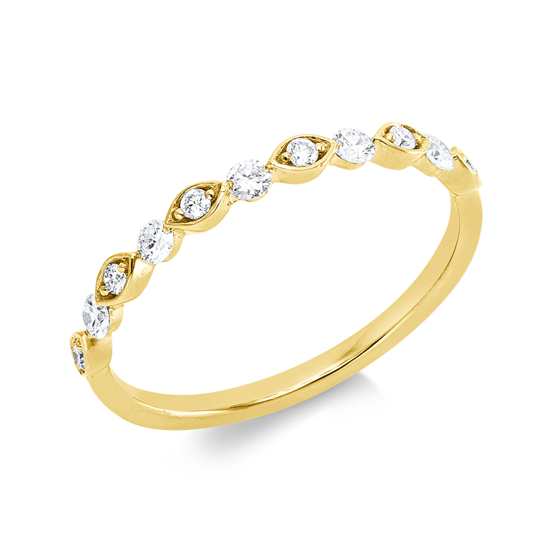 Ring 18 kt GG, 11 Brill. 0,25 ct, TW-si