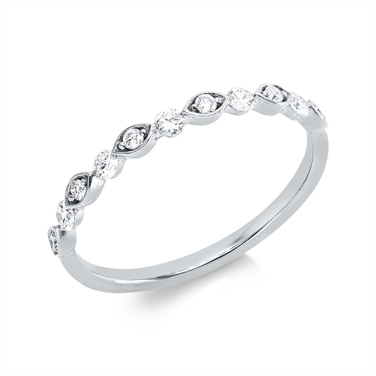 Ring 18 kt WG, 11 Brill. 0,25 ct, TW-si