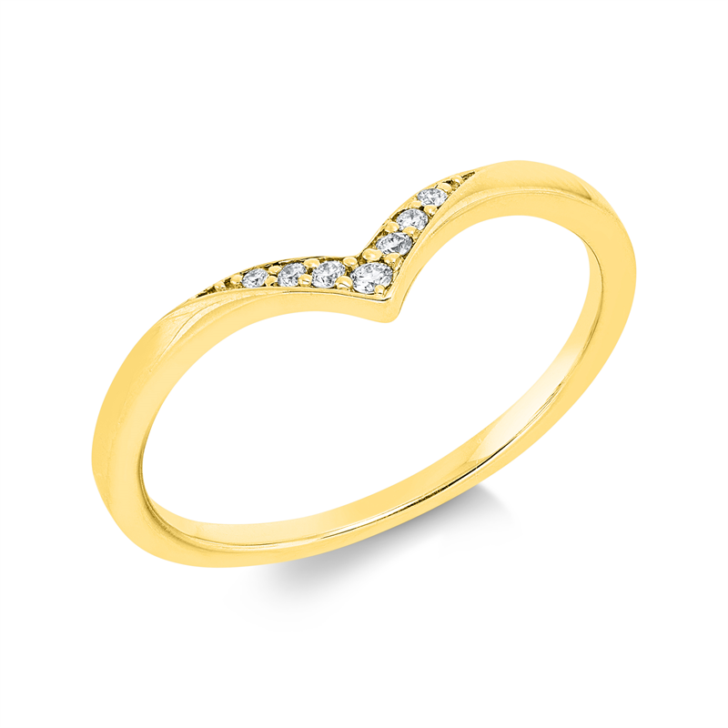 Ring 18 kt GG, 7 Brill. 0,05 ct, TW-si