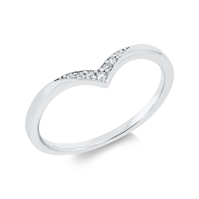 Ring 18 kt WG, 7 Brill. 0,05 ct, TW-si