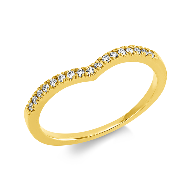 Ring 18 kt GG, 17 Brill. 0,10 ct, TW-si