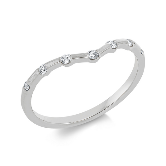 Ring 18 kt WG, 7 Brill. 0,10 ct, TW-si