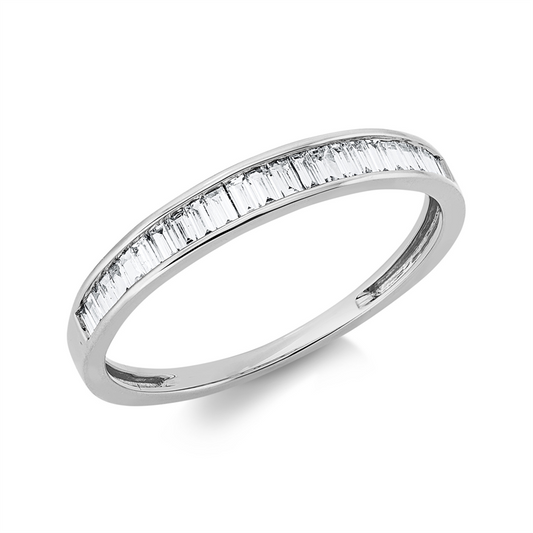 Ring 18 kt WG, 9 Bag. 0,09 ct, TW-si, 19 Bag. 0,12 ct, TW-si