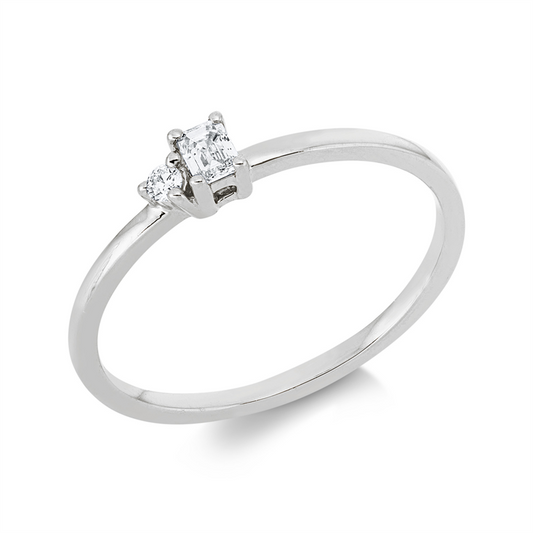 Ring 18 kt WG, 1 Sm.schliff 0,09 ct, TW-si, 1 Brill. 0,02 ct, TW-si