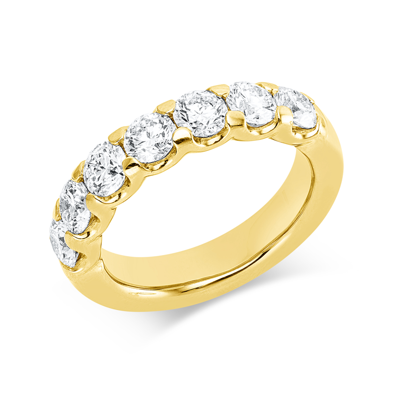 Ring 18 kt GG, 7 GIA's, 2 Brill. 0,60 ct, TW-vvs2, 5 Brill. 1,50 ct, TW-vsi