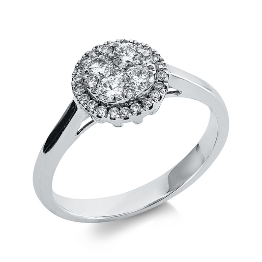 Ring 18 kt WG, 31 Brill. 0,54 ct, TW-si