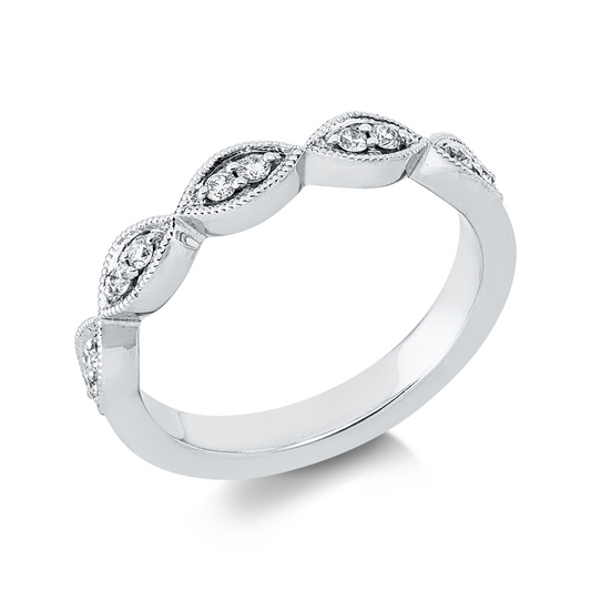 Ring 14 kt WG, 10 Brill. 0,14 ct, W-pi