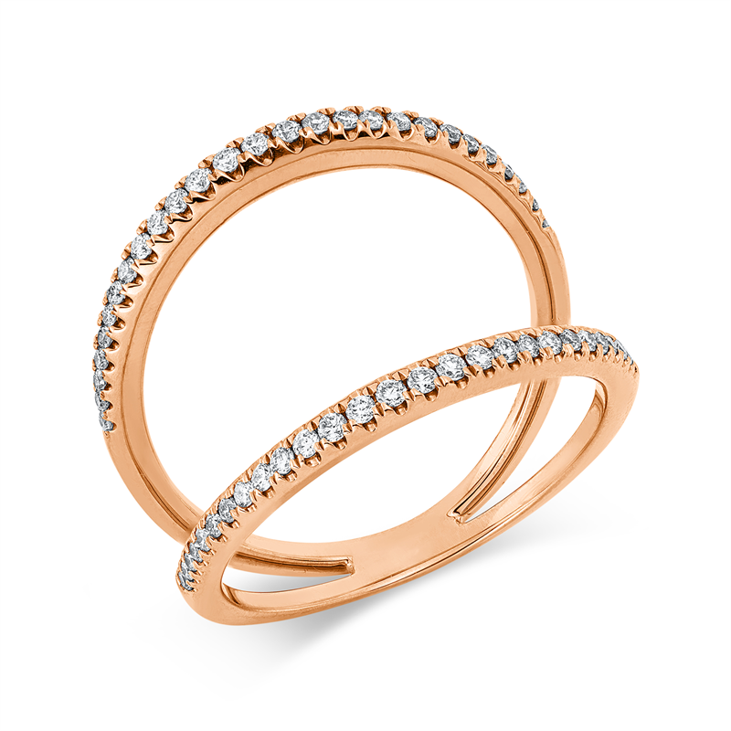 Ring 18 kt RG, 54 Brill. 0,32 ct, W-si