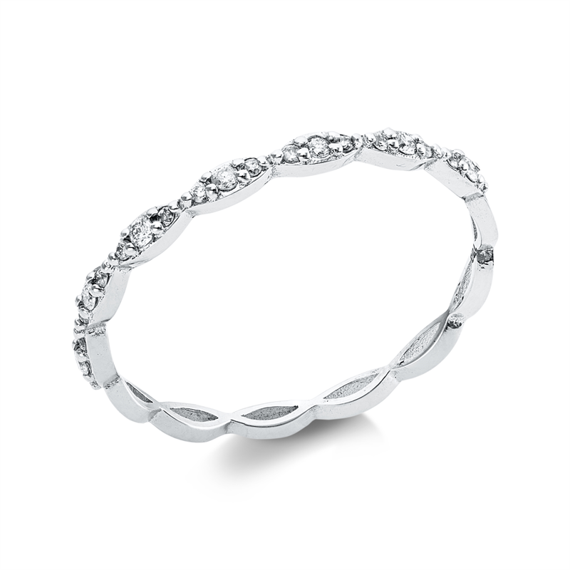 Ring 18 kt WG, 21 Brill. 0,12 ct, F-si