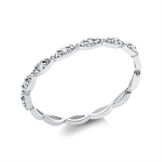 Ring 18 kt WG, 21 Brill. 0,12 ct, F-si