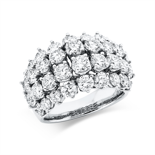 Ring 18 kt WG, 18 Brill. 2,68 ct, TW-si, 12 Brill. 1,24 ct, TW-si, 6 Brill. 1,08 ct, TW-si