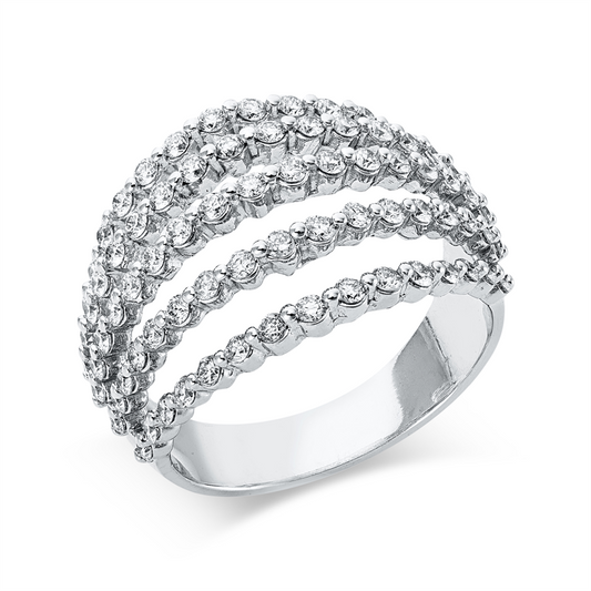 Ring 18 kt WG, 81 Brill. 0,97 ct, TW-si