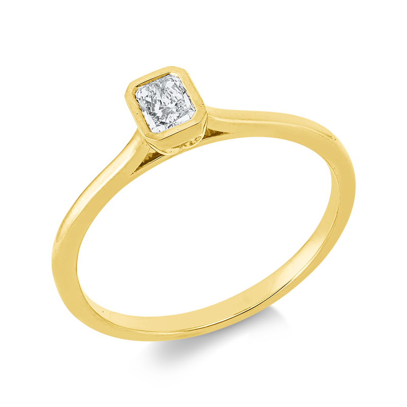 Ring 18 kt GG, 1 Lab. Rad. 0,20 ct, F-vsi