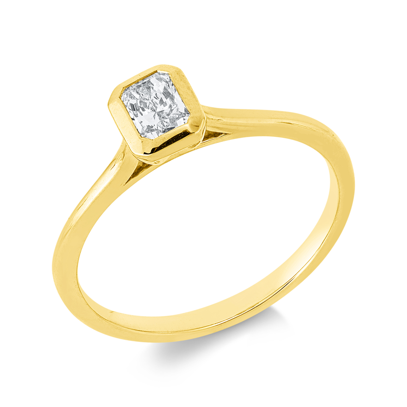Ring 18 kt GG, 1  Lab. Rad.0,30 ct, F-vsi