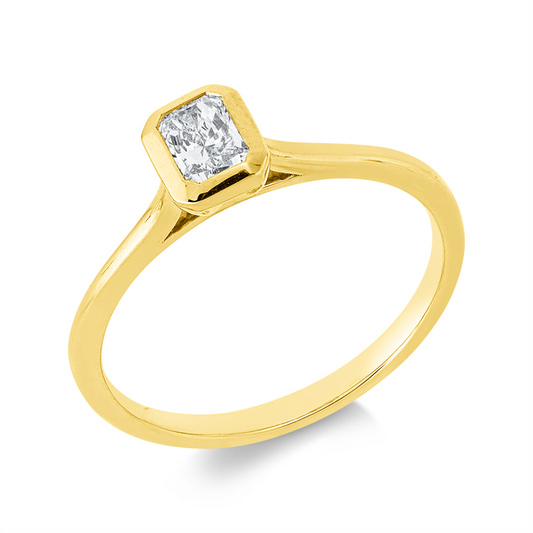 Ring 18 kt GG, 1  Lab. Rad.0,30 ct, F-vsi
