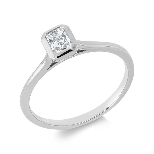 Ring 18 kt WG, 1 Lab. Rad. 0,30 ct, F-vsi