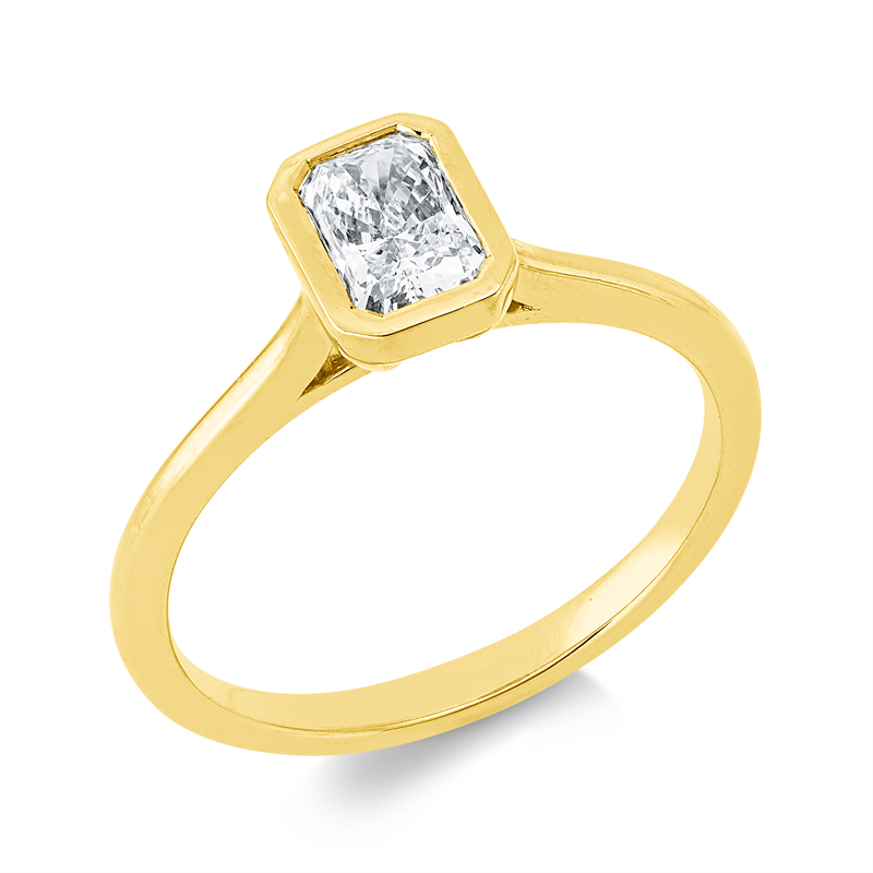 Ring 18 kt GG, 1 Lab. Rad. 0,60 ct, F-vsi