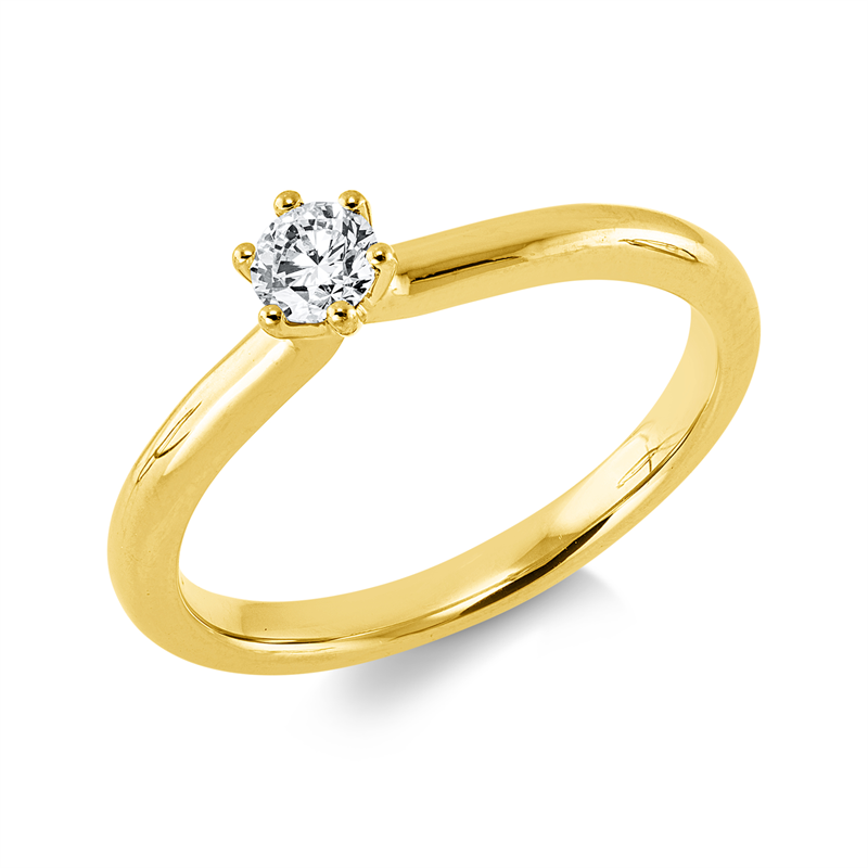 Ring 14 kt GG, 1 Brill. 0,20 ct, TW-si