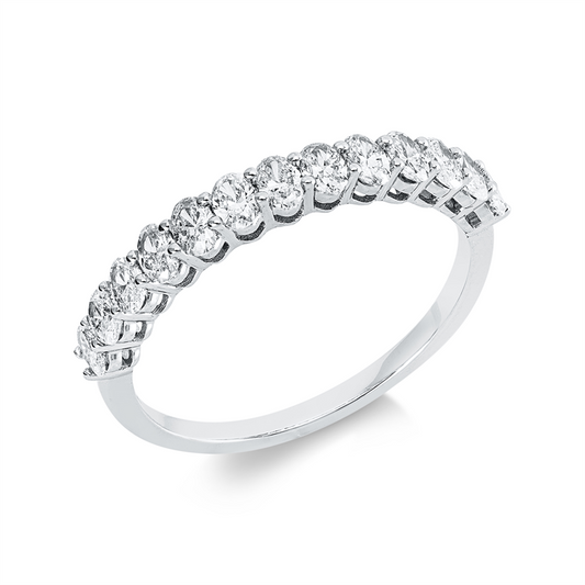 Ring 18 kt WG, 13 Oval 0,76 ct, TW-si