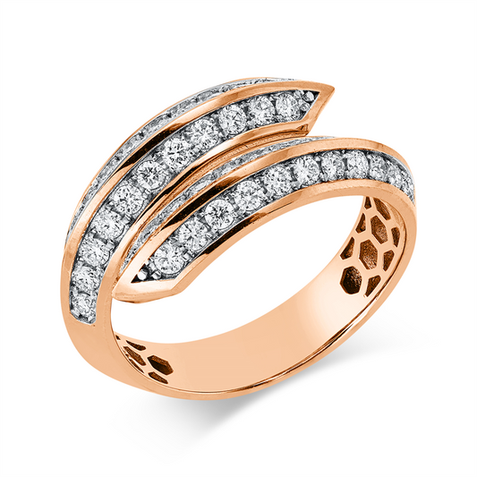 Ring 18 kt RG+WG, 44 Brill. 0,80 ct, F-si