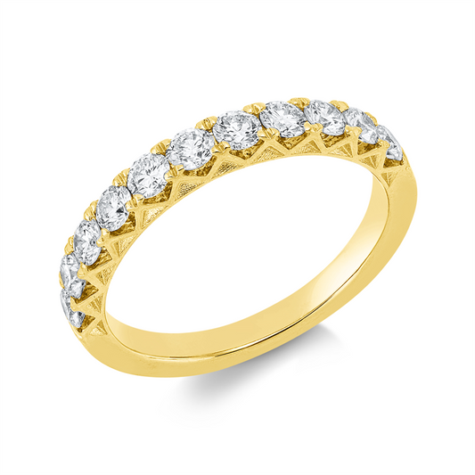 Ring 18 kt GG, 11 Brill. 0,77 ct, TW-si