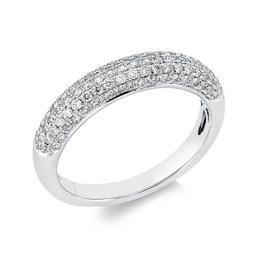 Ring 18 kt WG, 100 Brill. 0,58 ct, TW-si