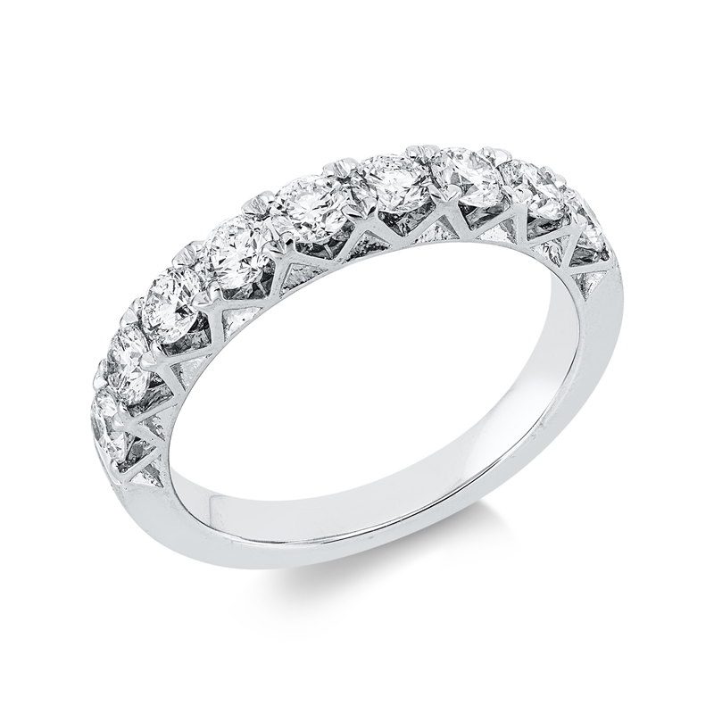 Ring 18 kt WG, 9 Brill. 1,07 ct, TW-si