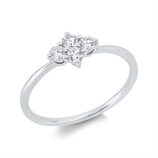 Ring 18 kt WG, 4 Brill. 0,27 ct, TW-vsi/si