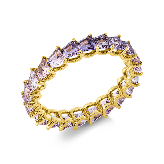 Ring 18 kt GG, 22 Saphire 3,48 ct pink