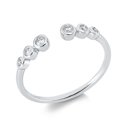 Ring 18 kt WG, 6 Brill. 0,11 ct, TW-si