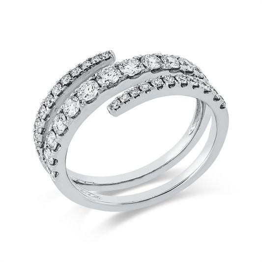 Ring 18 kt WG, 35 Brill. 0,87 ct, TW-si